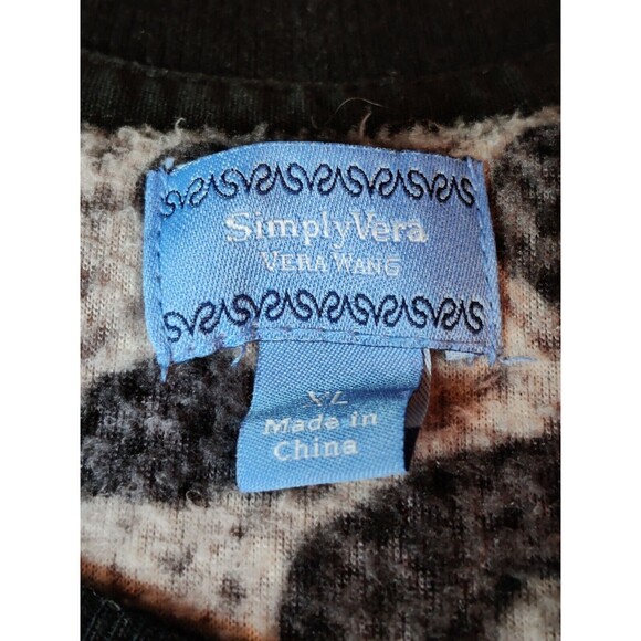 Simply Vera Wang Womens Long‎ Sleeve Pullover Leopard Print Sweater Size XL - Picture 5 of 11